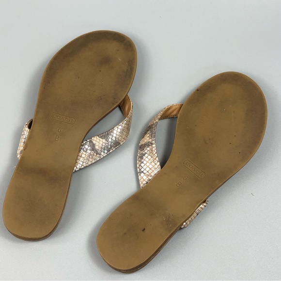 Coach Sara Women’s Metallic Animal Print Slip On Sandals Size 6B - Picture 6 of 6